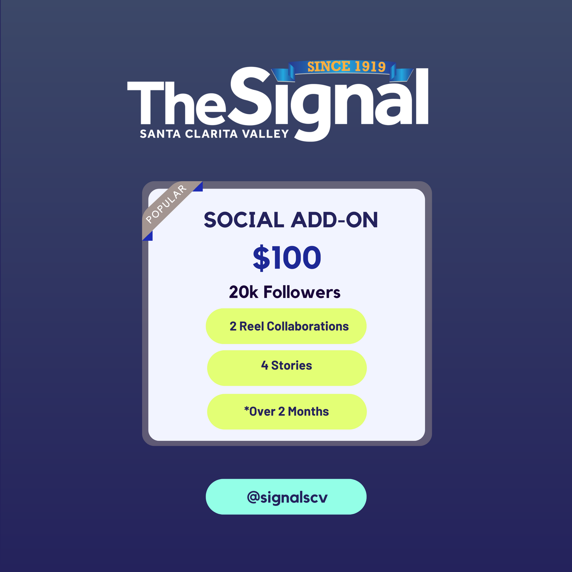 *The Signal Add-On* (2 Month Social Package)