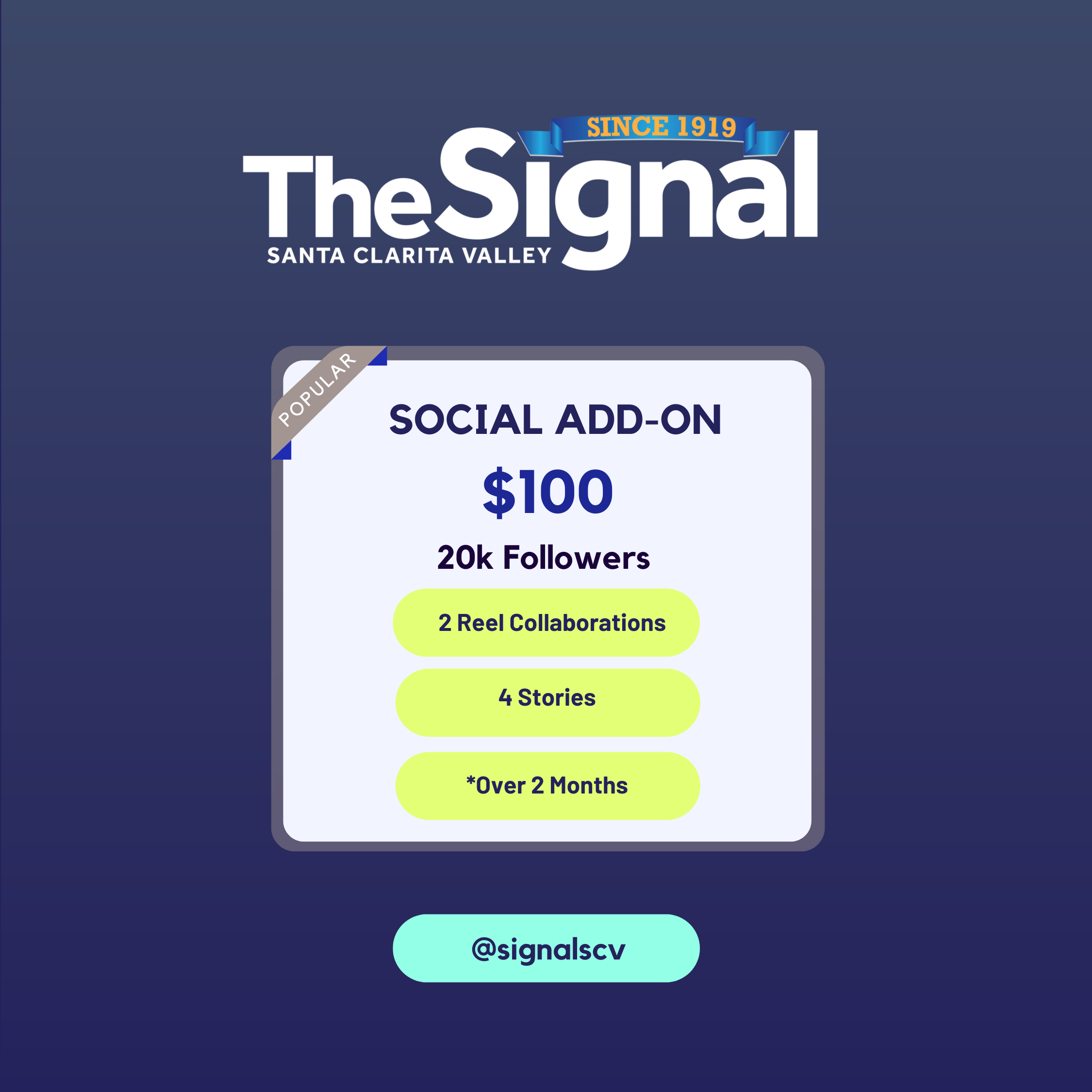 *The Signal Add-On* (2 Month Social Package)